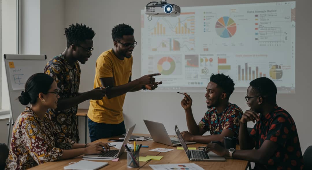 Students learning to code